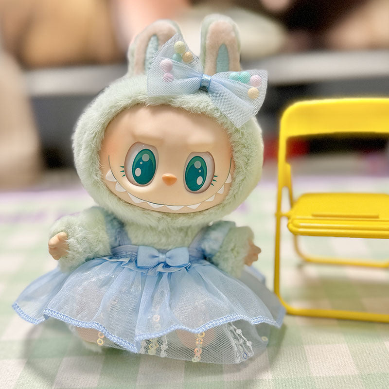 [Clothes only] First/second generation pendant Labubu clothes Rabub sitting party baby clothes colorful yarn sequined skirt cute