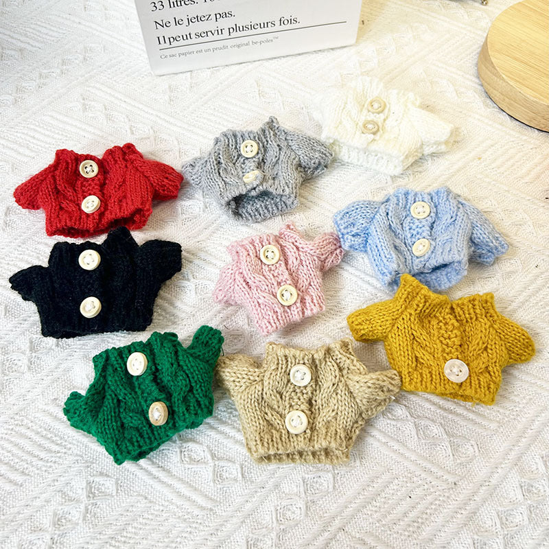 17Cm blind box rabub sweater pants macaron labubu pendant doll knitted sweater new year sweater cute