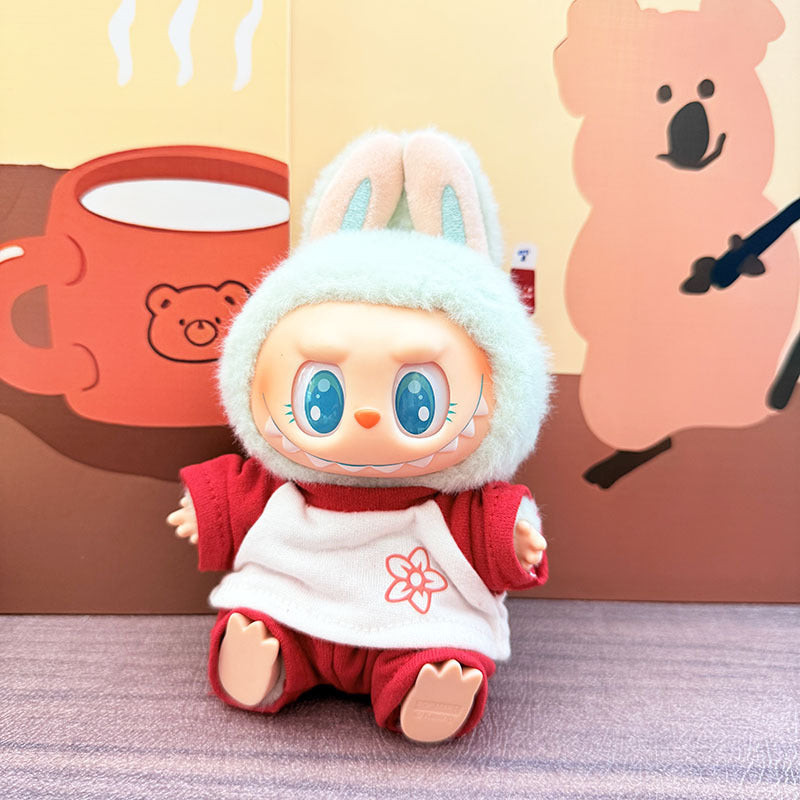 [Clothes only] One, two and three generations of keychains Labubu clothes pendant Labubu baby clothes denim cute dog overalls cute