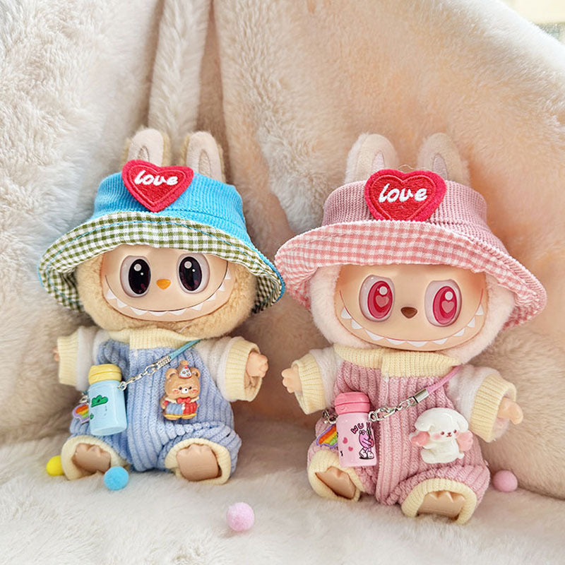 [Clothes only] First and second generation keychain Labubu clothes pendant Labubu love hat kettle climbing suit