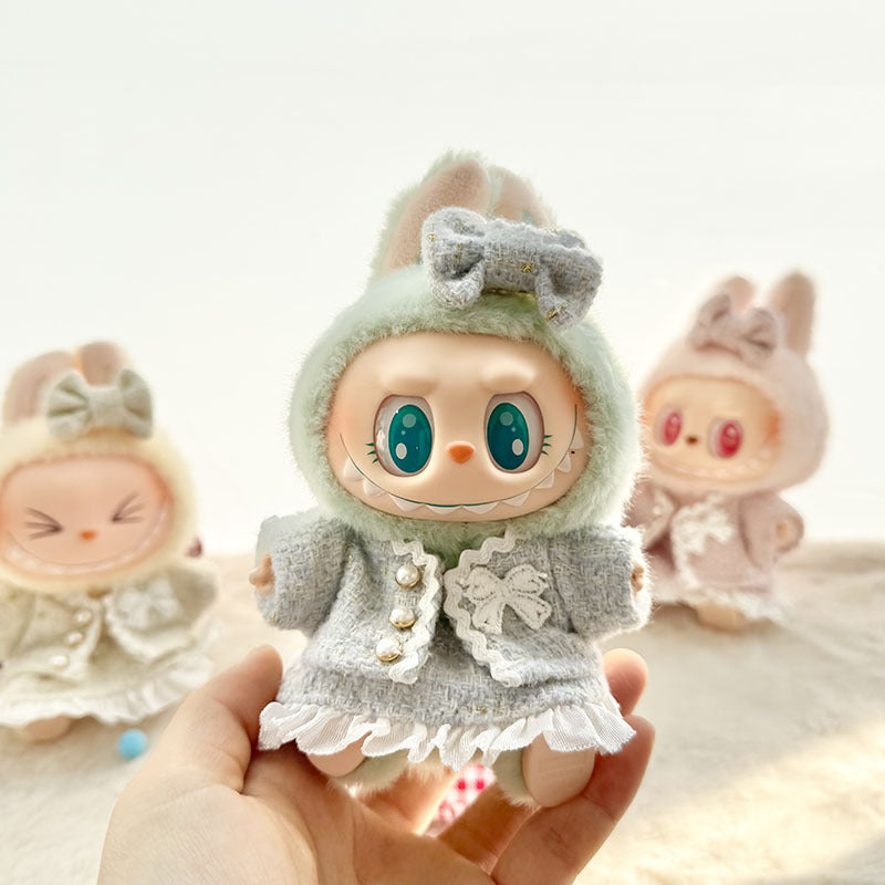 [Clothes only] First and second generation keychain Labubu clothes pendant Labubu baby clothes classic small fragrant skirt set