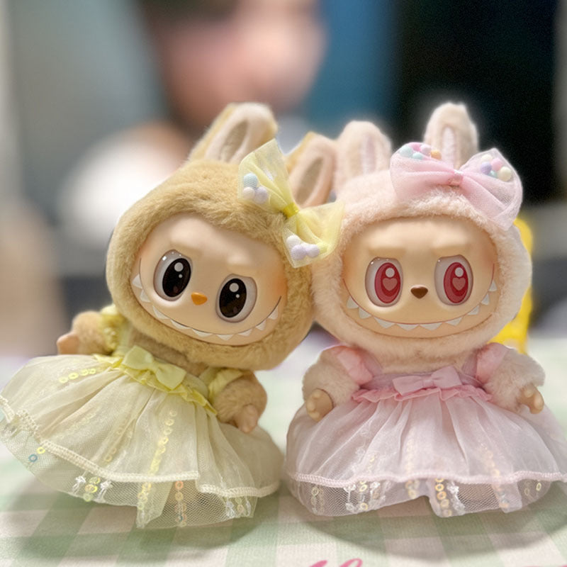 [Clothes only] First/second generation pendant Labubu clothes Rabub sitting party baby clothes colorful yarn sequined skirt cute