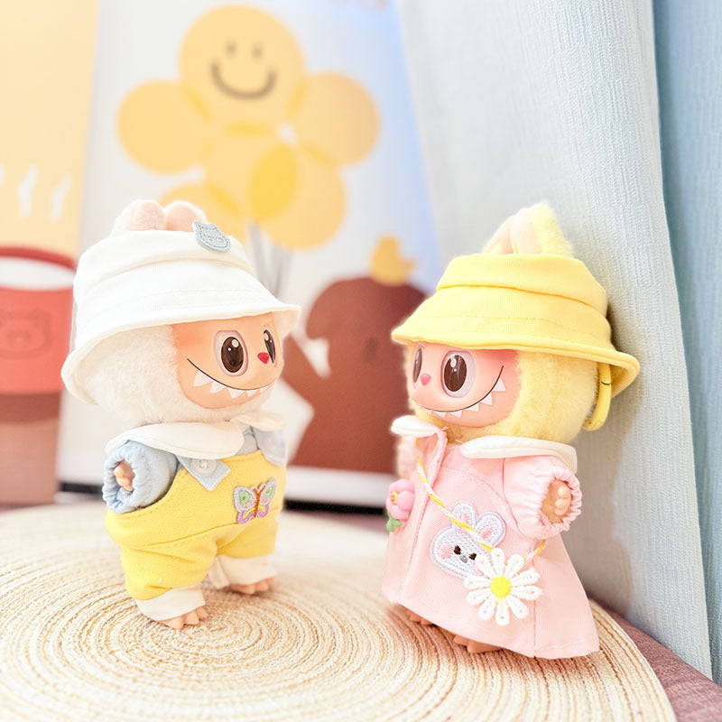 [Clothes only] One, two and three generations Labubu clothes pendant Labubu sitting baby clothes, daisy rabbit travel set