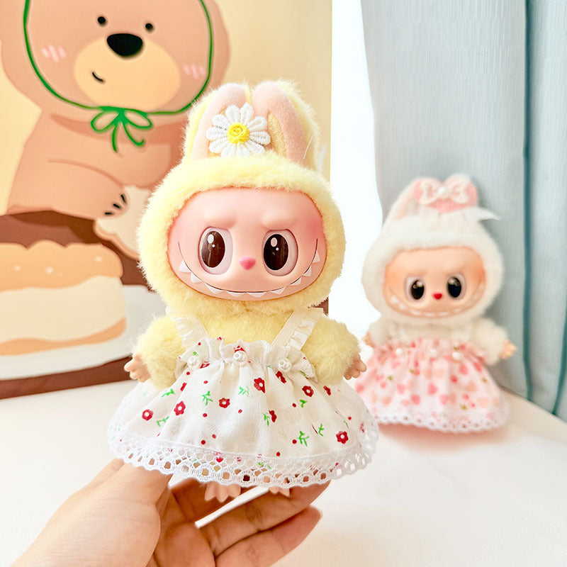 [Clothes only] First and second generation keychain Labubu clothes pendant Labubu baby clothes pastoral flower skirt cute