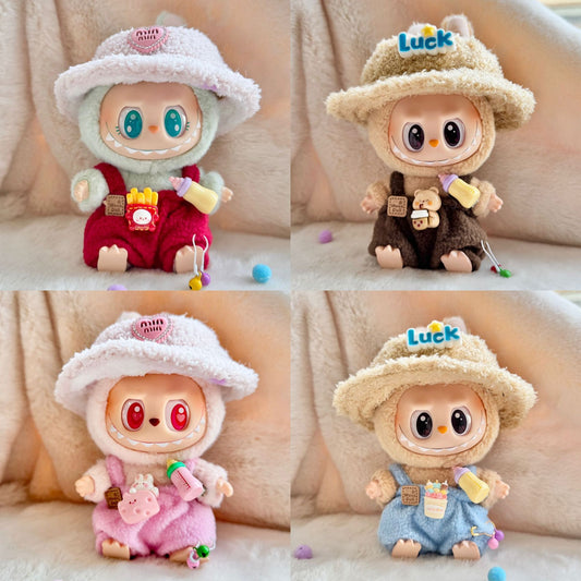[Clothes only] First and second generation keychain Labubu clothes pendant Labubu sitting party bottle overalls