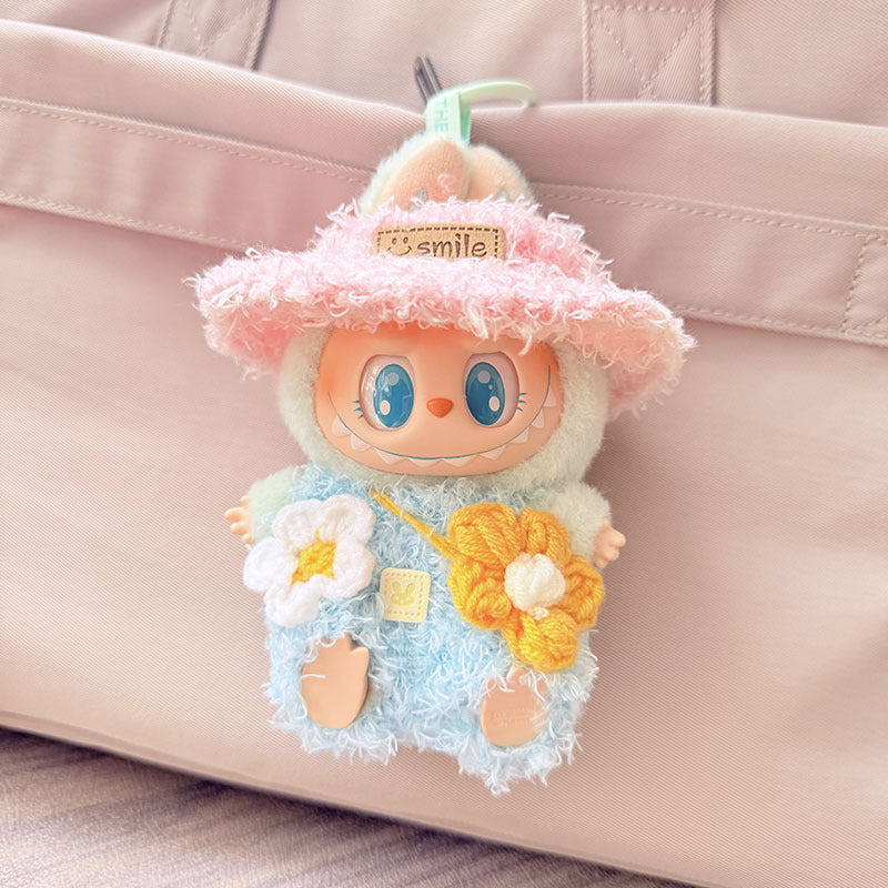 [Clothes only] One, two and three generations of keychains Labubu clothes pendant Labubu baby clothes denim cute dog overalls cute