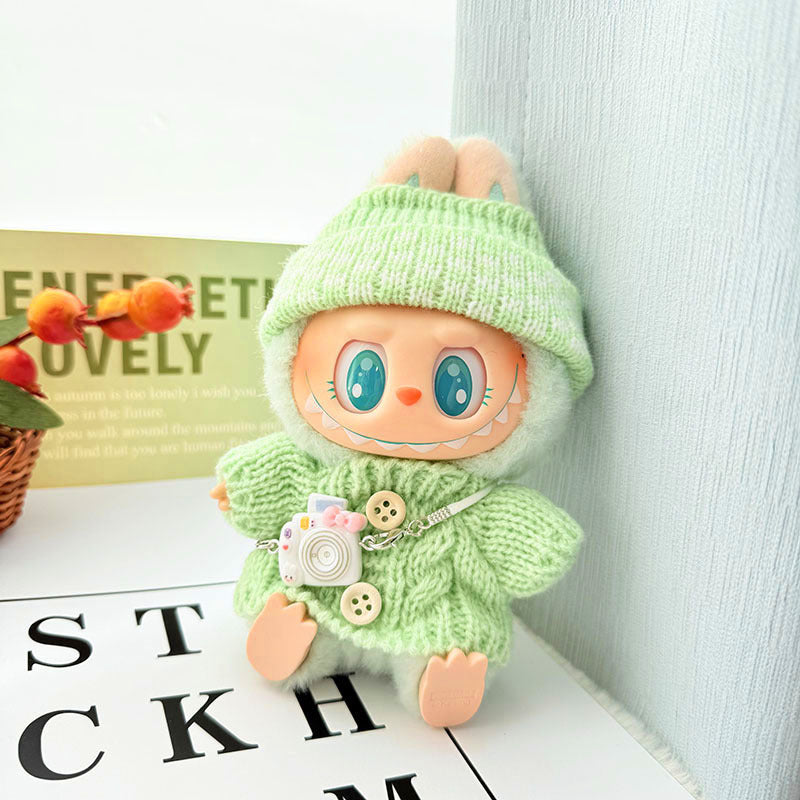 [Clothes only] One, two and three generations of keychains Labubu clothes pendant Labubu baby clothes knitted sweater hat set