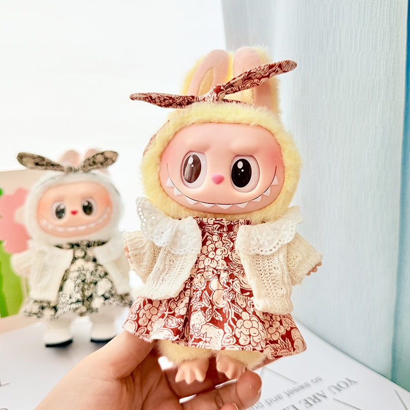 [Clothes only] First and second generation keychain Labubu clothes pendant Labubu baby clothes powder point kitchen fried egg cute treasure
