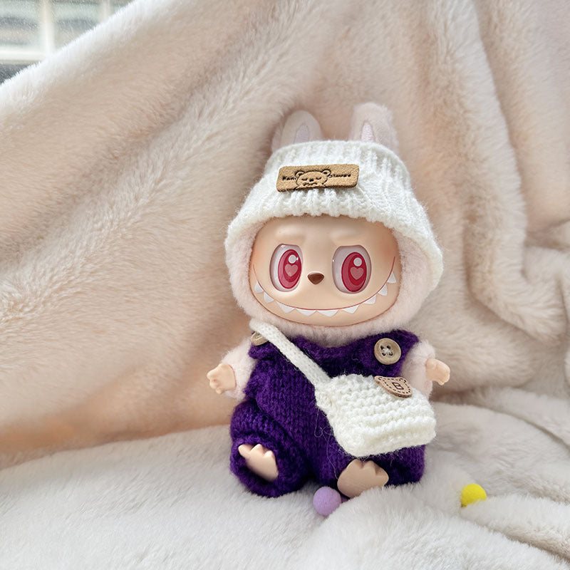 [Clothes only] First and second generation keychain Labubu clothes pendant Labubu sitting party knitted strap skirt