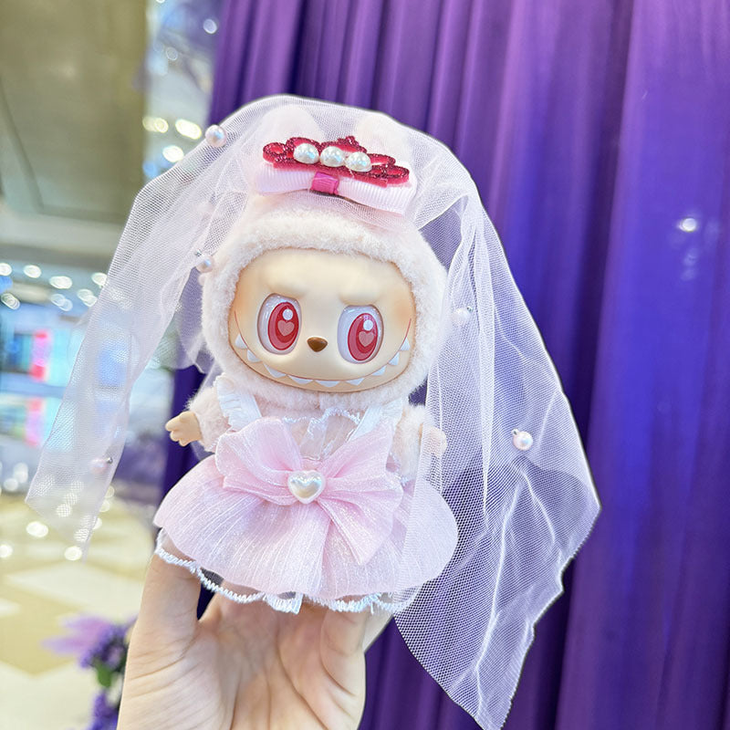 [Clothes only] First and second generation keychain Labubu clothes pendant Labubu cloth for wedding dress, suit, wedding suit.