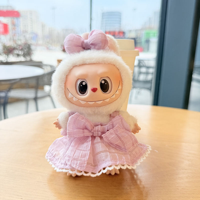 [Clothes only] First and second generation keychain Labubu clothes pendant Labub black fragrant camellia skirt straw hat
