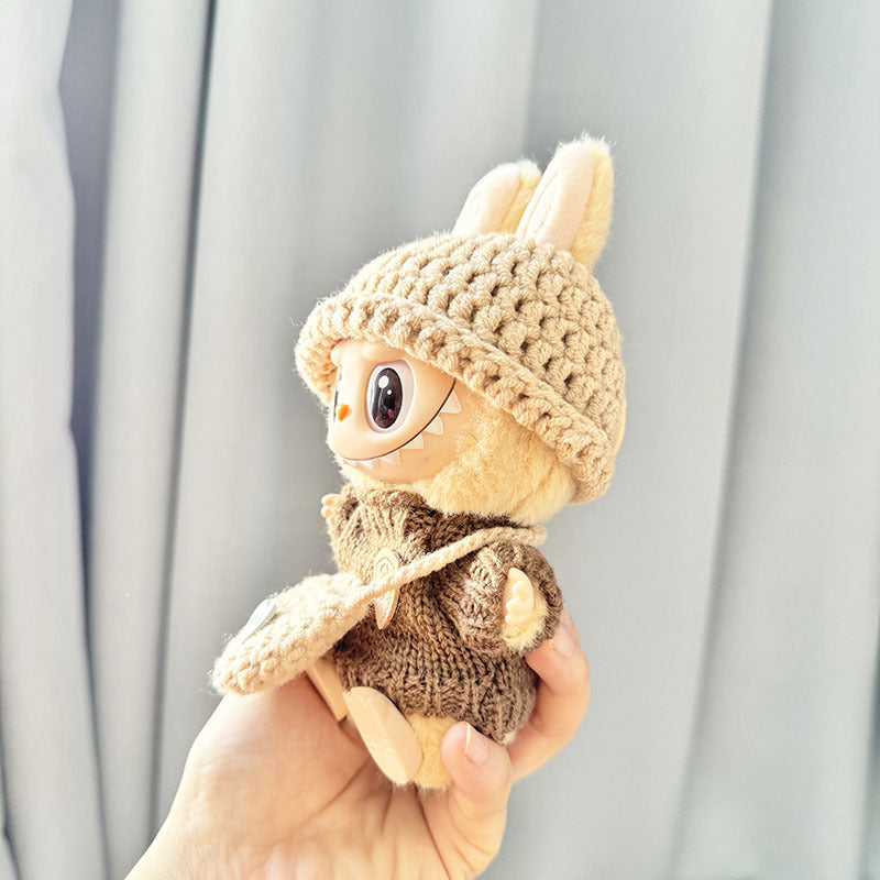 [Clothes only] One, two and three generations of keychains Labubu clothes pendant Labubu sweater headband Japanese three-piece set Moe