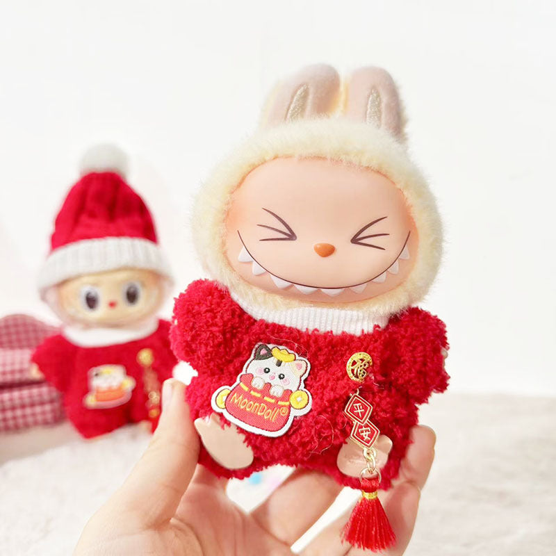 [Clothes only] First and second-generation keychains Labubu clothes pendant Labubu sit and send a team to string lucky climbing clothes cute