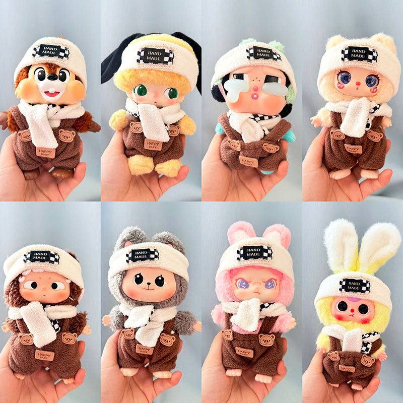 [Clothes only] First/second generation Labubu clothes pendant Labubu sitting party baby clothes bear plaid style clothes
