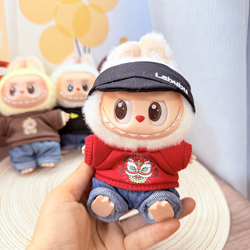 [Clothes only] First and second generation keychain Labubu clothes pendant Labubu baby clothes drinking milk tea bear sweater