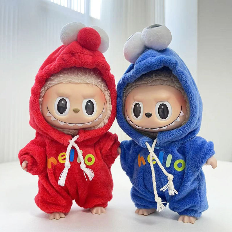 [Clothes only] First and second generation keychain Labubu clothes pendant Rab cloth satchel sesame bird two-piece set cute