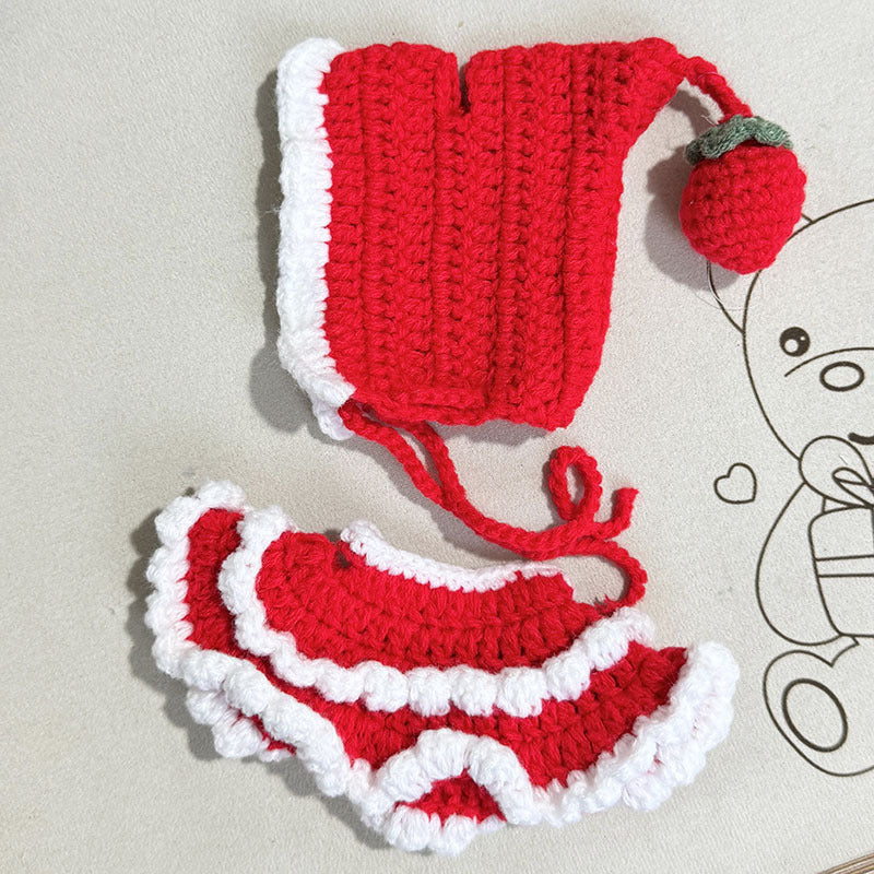 [Clothes only] First and second generation Labubu clothes pendant Labubu sitting party pure handmade Little Red Riding Hood suit