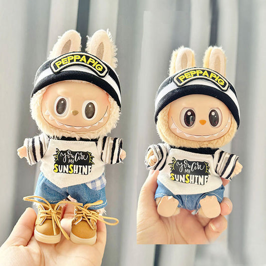 [Clothes only] First and second generation keychain Labubu clothes pendant Labubu baby clothes irregular trend shirt set