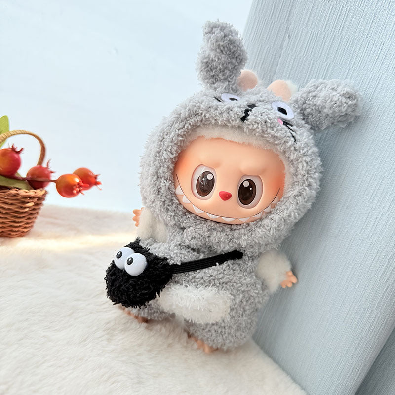 Clothes only] First and second generation Labubu clothes pendant Labubu sitting baby clothes cloud velvet chinchilla suit cute