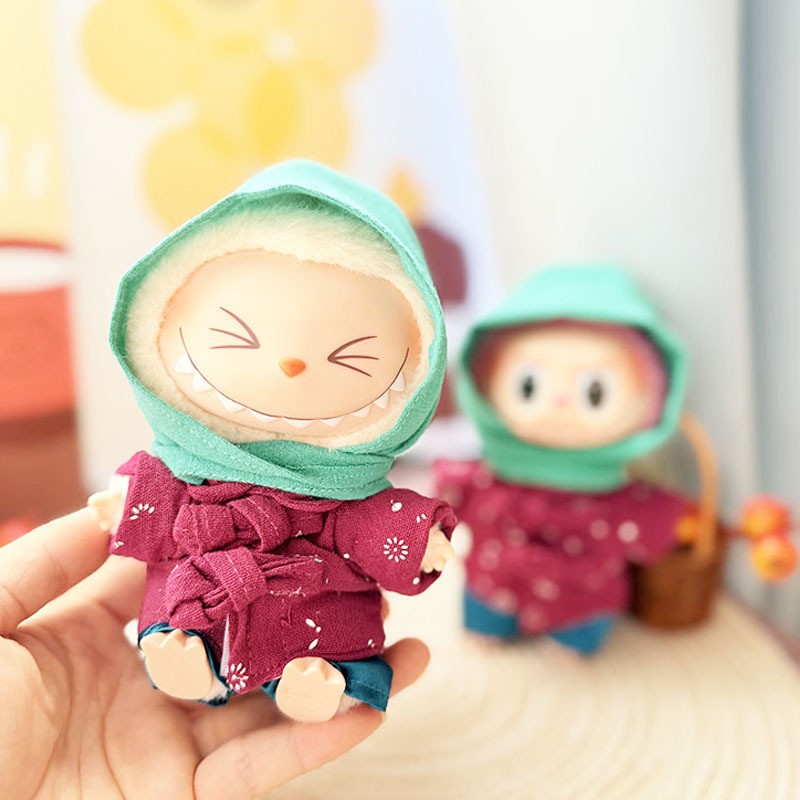 [Clothes only] First and second generation keychain Labubu clothes pendant Labubu baby clothes, daisy blooming straw hat set.