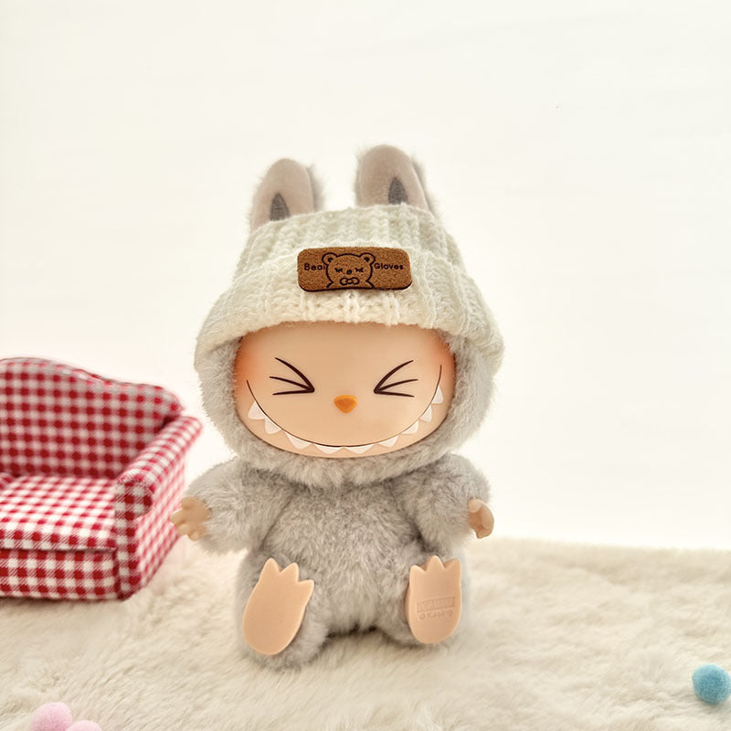 [Clothes only] The first, second and third generation keychain Labubu clothes pendant Labubu baby clothes striped buttons sweater set.