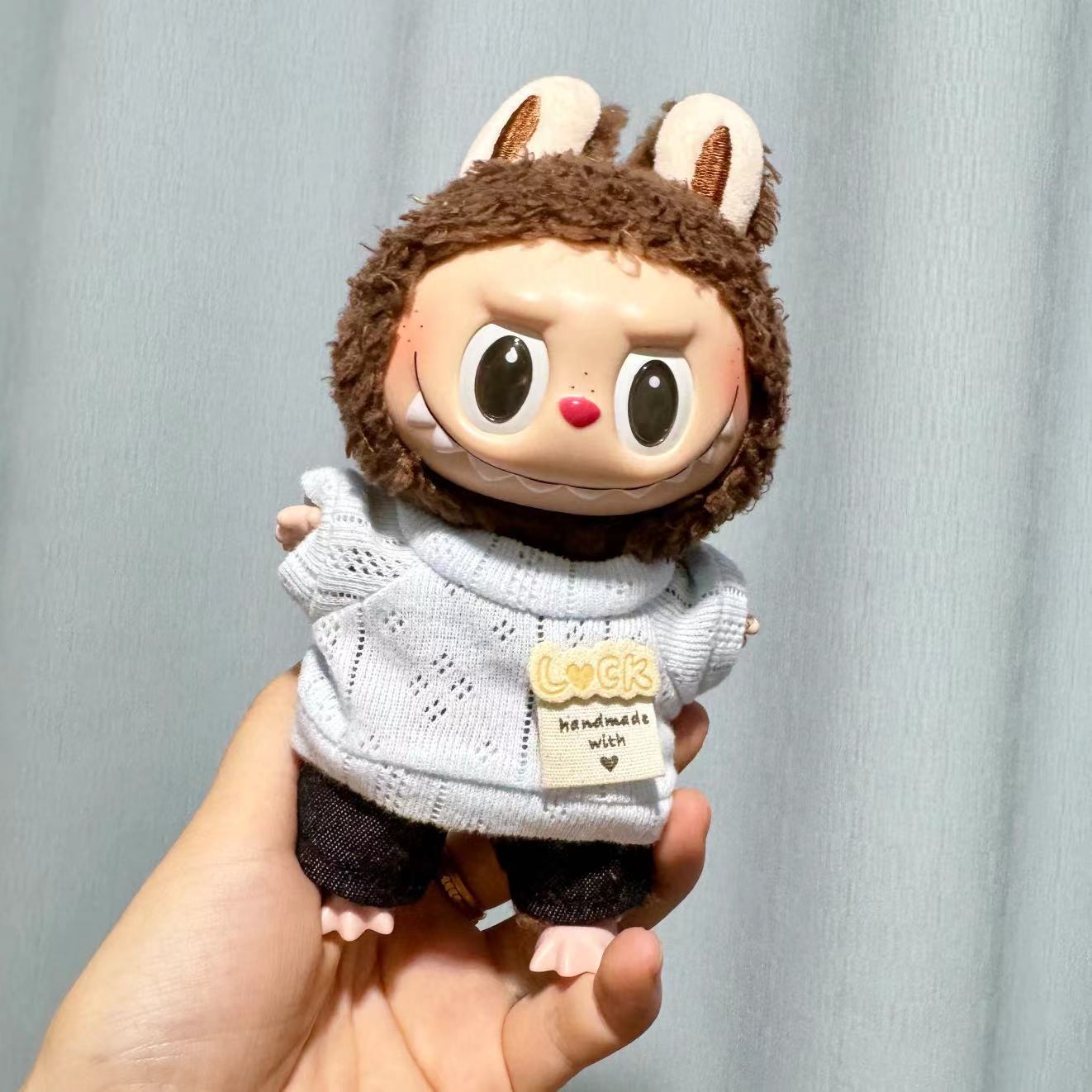 [Clothes only] 17cm labubu cloth blind box pendant doll for toning bubble shirt set cute