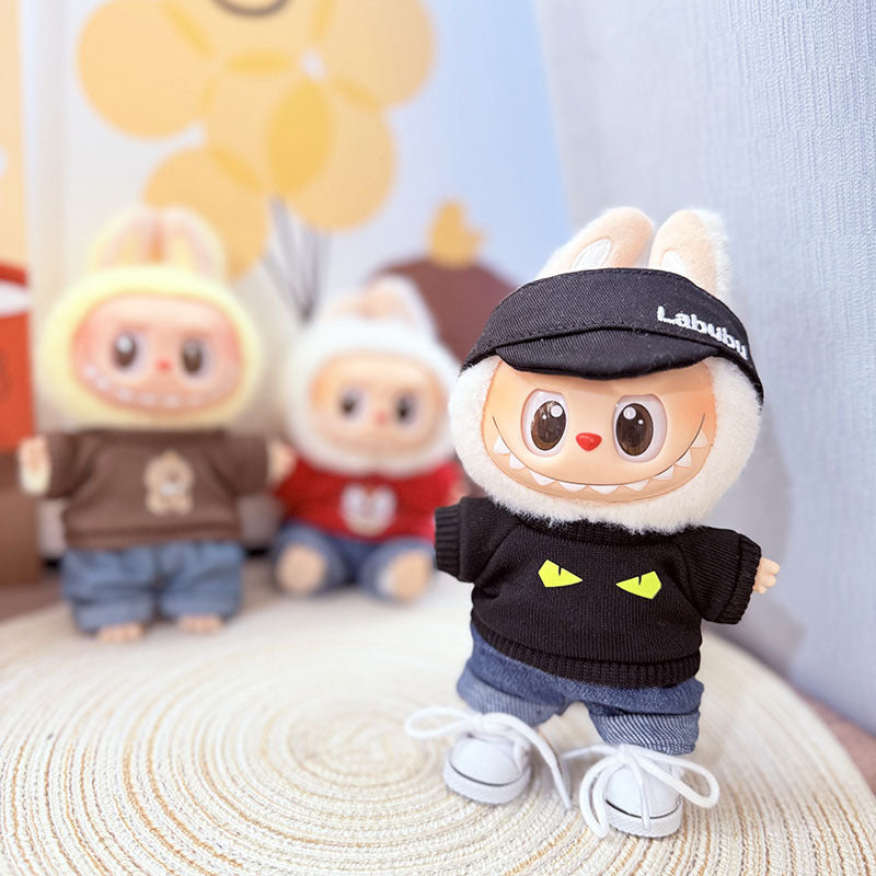 [Clothes only] First and second generation keychain Labubu clothes pendant Labubu baby clothes night cat detective suit cute