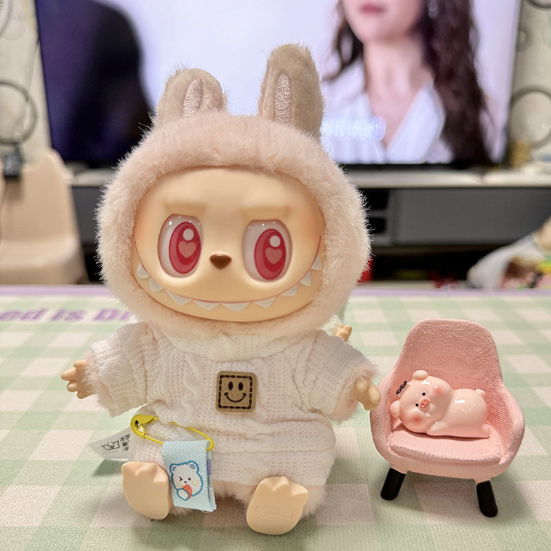 [Clothes only] First/second generation pendant Labubu clothes Labubu clothes sitting party baby clothes simple pin shirt cute