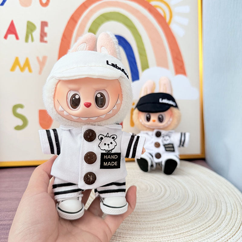 The first, second and third generation Labubu clothes pendant Labubu sitting party baby clothes white nautical dream suit is cute and cute