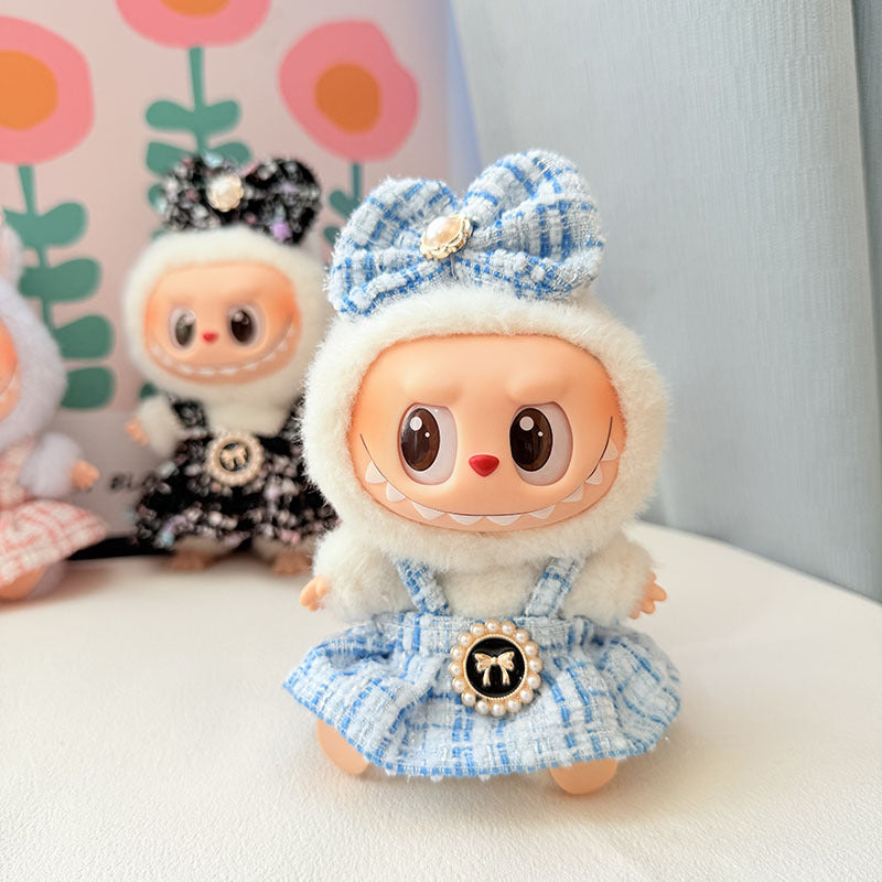 [Clothes only] First and second generation keychain Labubu clothes pendant Labubu baby clothes butterfly pearl fragrant skirt