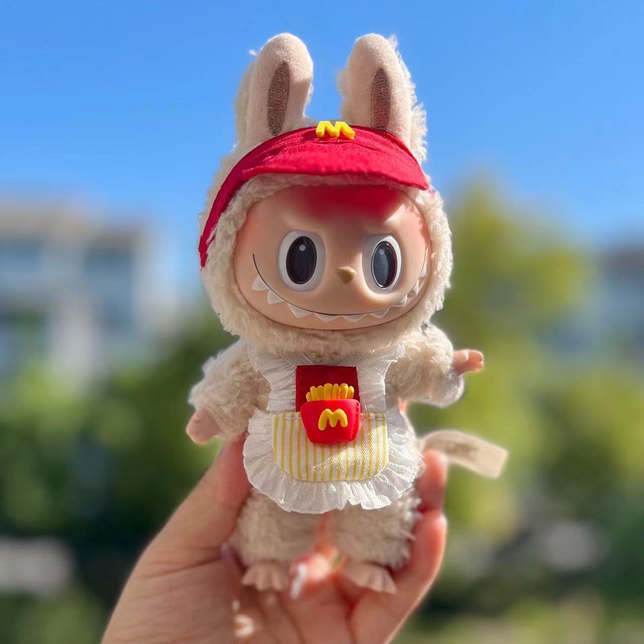 [Clothes only] 17cm Rab cloth pendant labubu keychain baby clothes apron M pawn suit