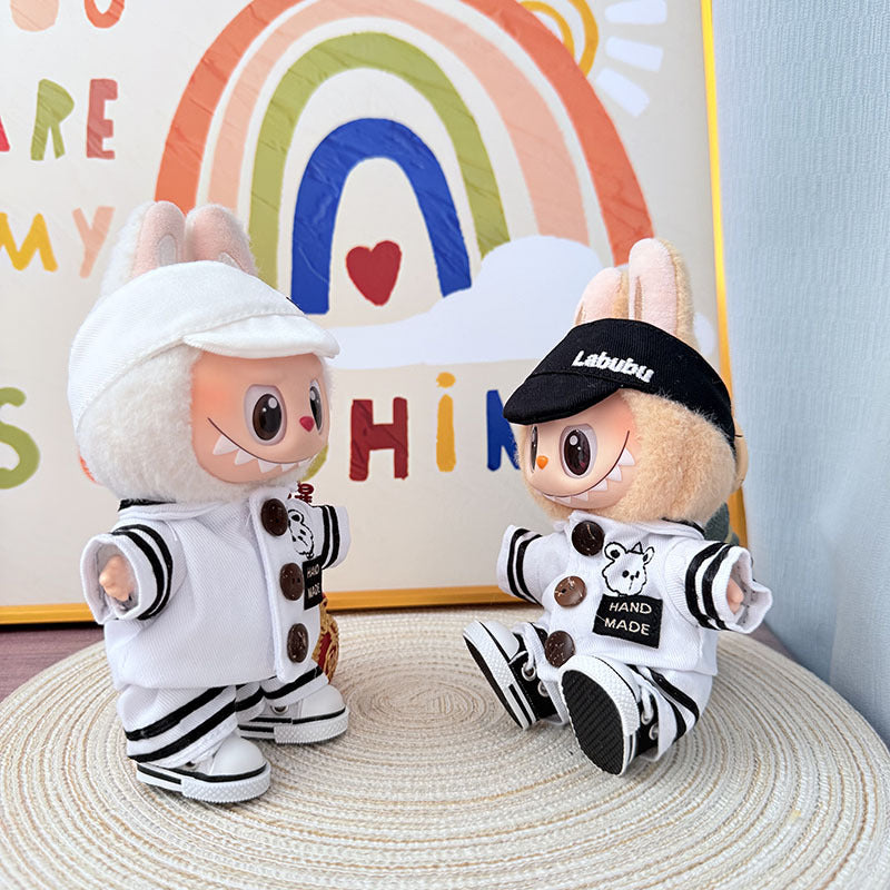 The first, second and third generation Labubu clothes pendant Labubu sitting party baby clothes white nautical dream suit is cute and cute