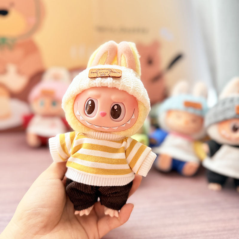 [Clothes only] First and second generation keychain Labubu clothes pendant Labubu pendant summer short-sleeved pants set