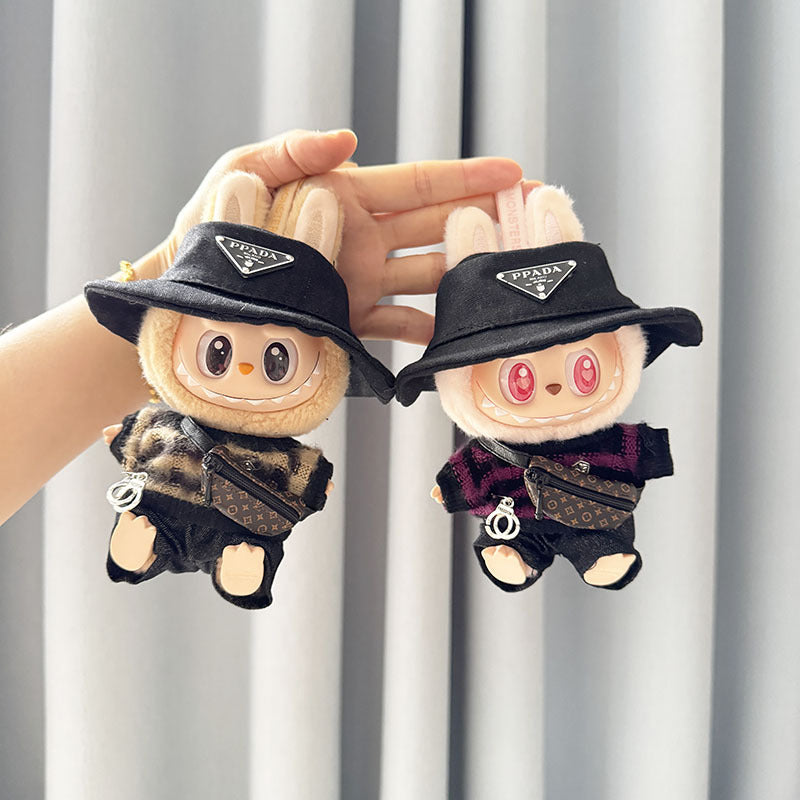 [Clothes only] First and second generation Labubu clothes pendant Labubu sitting party baby clothes handcuffs striped clothes suit