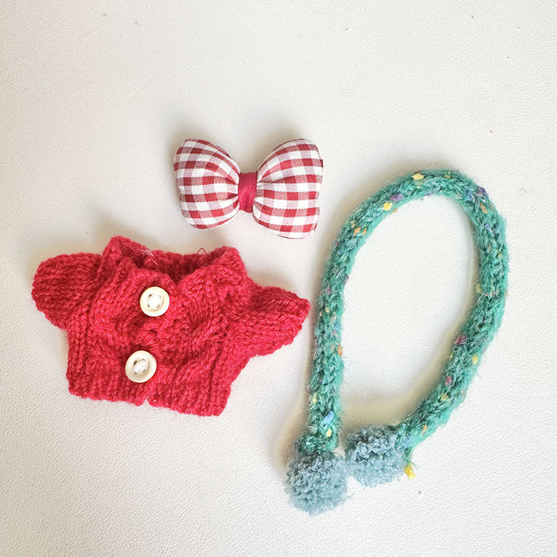[Clothes only] First and second generation keychain Labubu clothes pendant Labubu sitting party winter color scarf