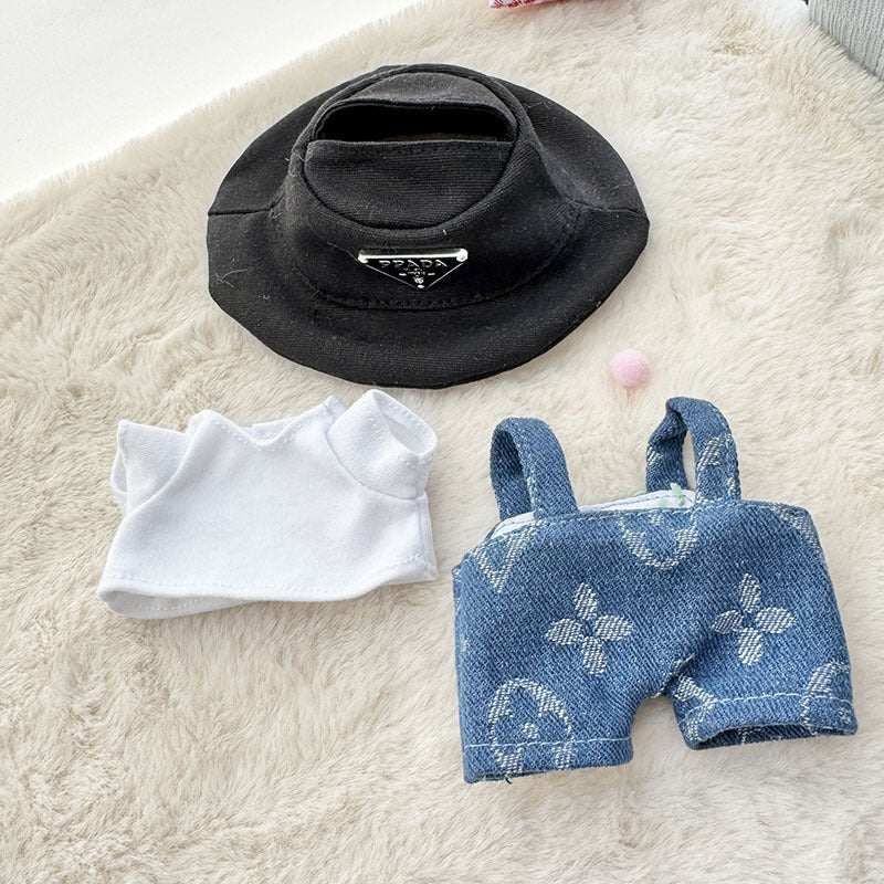 [Clothes only] First and second-generation Labubu clothes pendant Labubu sitting baby clothes New Year's lion red hairpin set