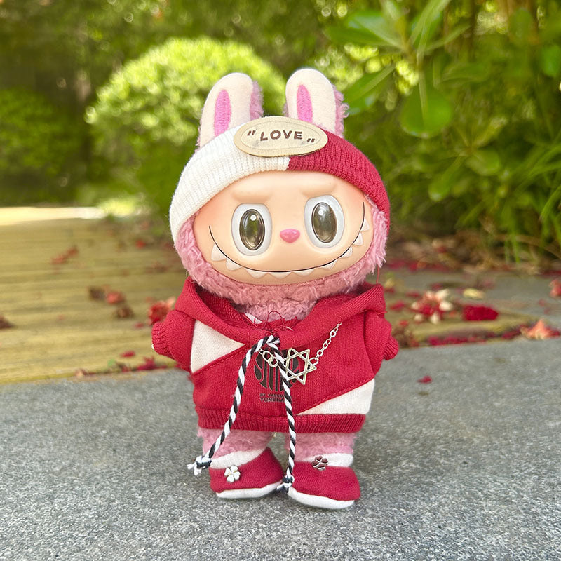 [Clothes only] 17cm labubu cloth blind box pendant doll for trend sweater set cute