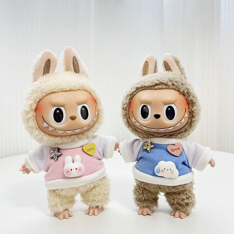 [Clothes only] 15cm pendant blind box rabub for couple sweater casual shirt keychain doll clothes