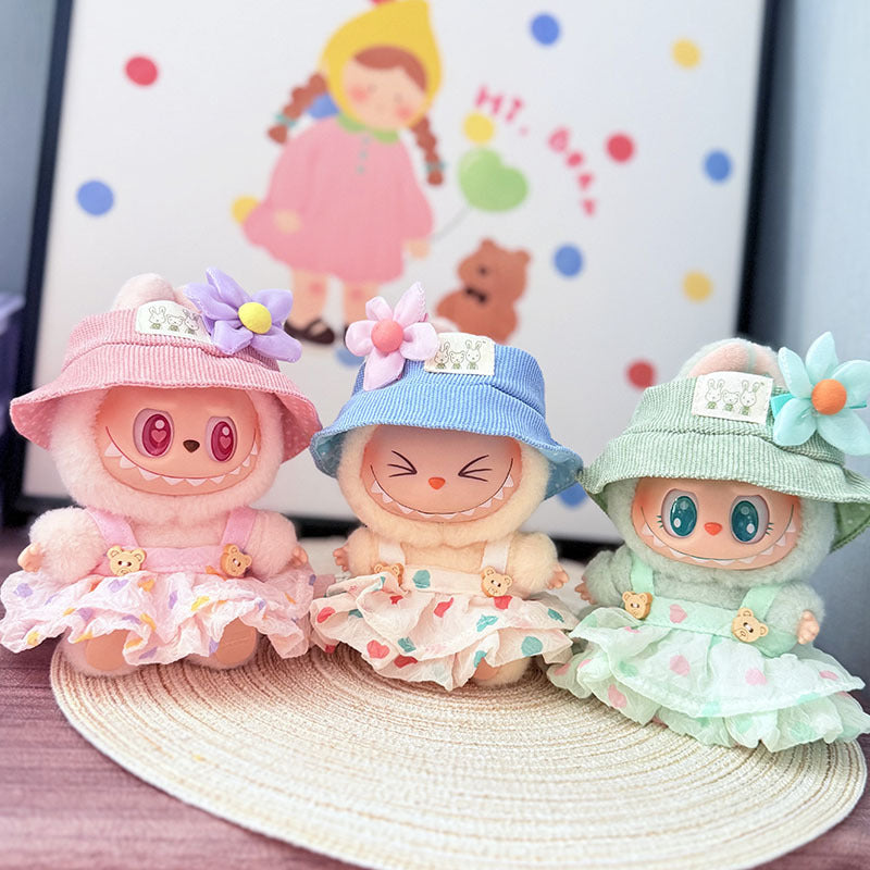[Clothes only] First and second generation Labubu clothes pendant Labubu sitting baby clothes wrinkled love skirt cute woman