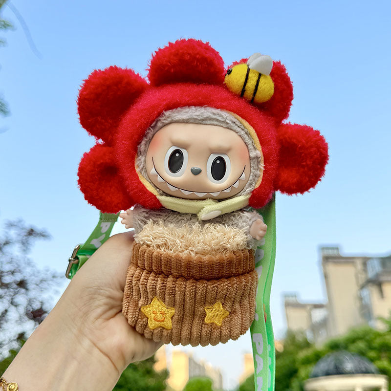 Clothes only] Baby clothes 17cm pendant blind box Labubu clothes Labubu doll for sun flower baby clothes bag