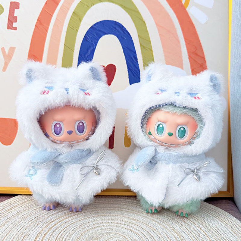 [Clothes only] One, two and three generations Labubu clothes pendant Labubu sitting baby clothes cool cat cape scarf set