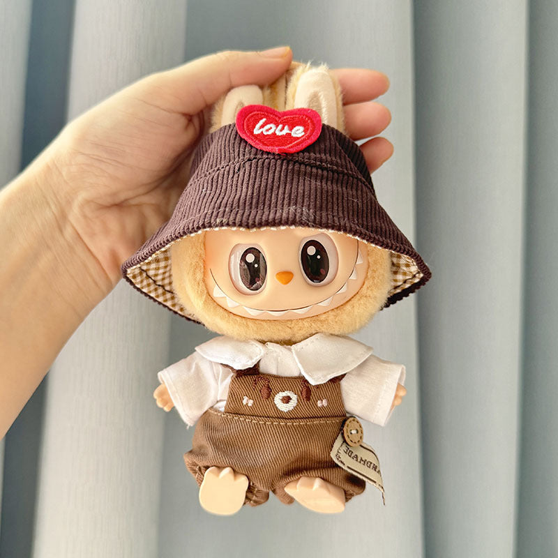 [Clothes only] Second-generation keychain Labubu clothes pendant Labubu sitting party lapel white shirt repair dog outfit