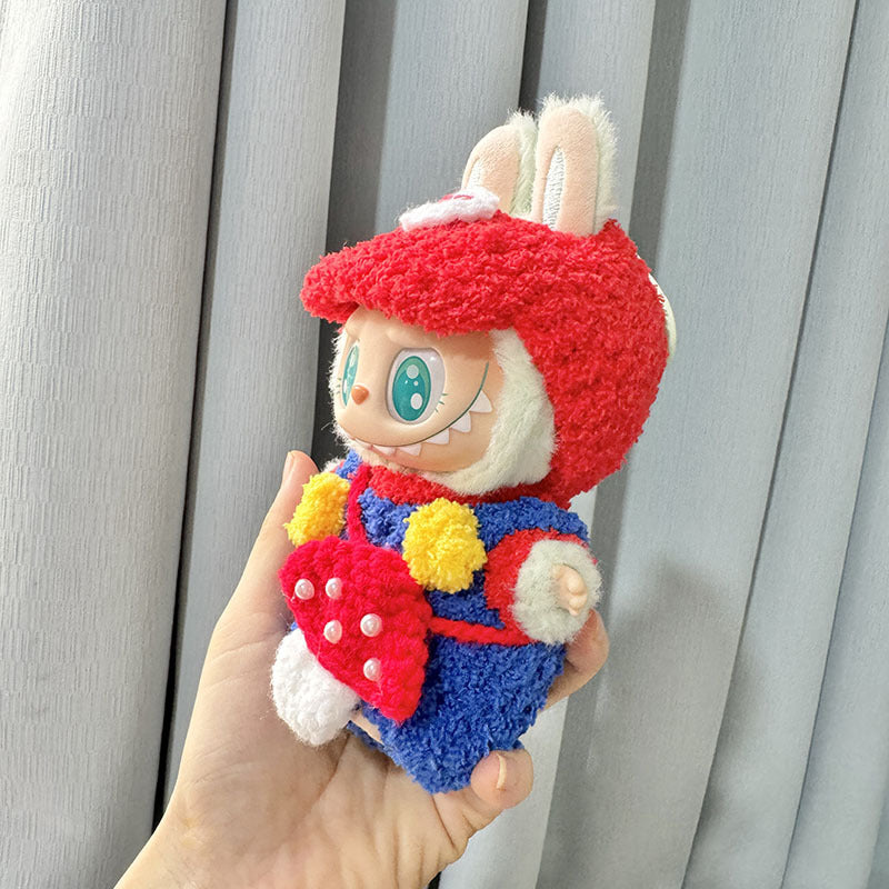 [Clothes only] First and second-generation Labubu clothes pendant Labubu cloth for pure handmade mushroom satchel set cute