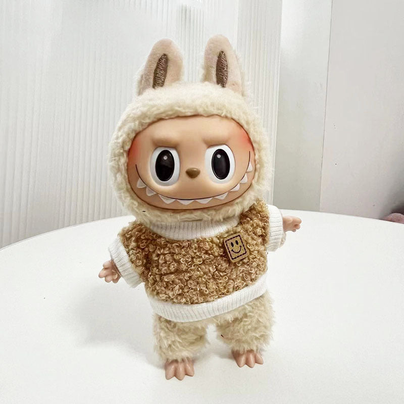 [Clothes only] 17cm pendant, Labubu clothes, keychain Labubu doll, replacement baby clothes, cool trend clothes.