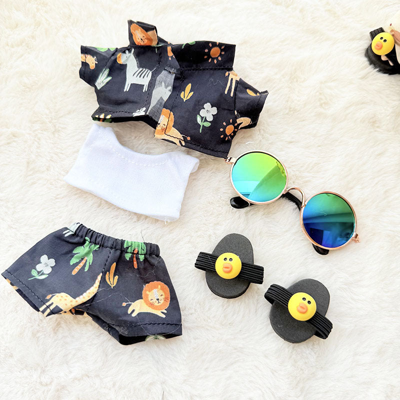 [Clothes only] 1st/2nd generation Labubu clothes pendant Labubu sitting party baby clothes beach glasses set