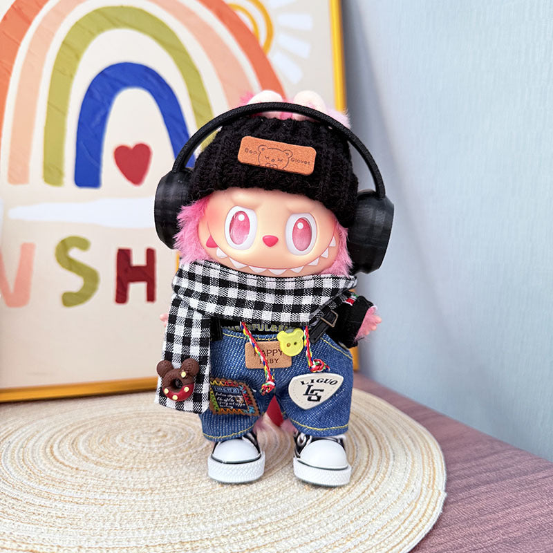 [Clothes only] One, two and three generations of Labubu clothes pendant Labubu cloth for sitting baby clothes happy pizza set
