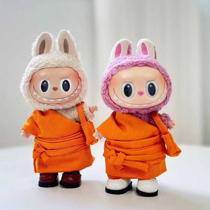[Clothes only] 17cm pendant blind box Labubu baby clothes keychain Labubu doll monk clothes four-piece set cute