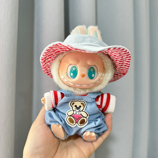 [Clothes only] First/second generation Labubu clothes pendant Labubu sitting party baby clothes bear red navy cute