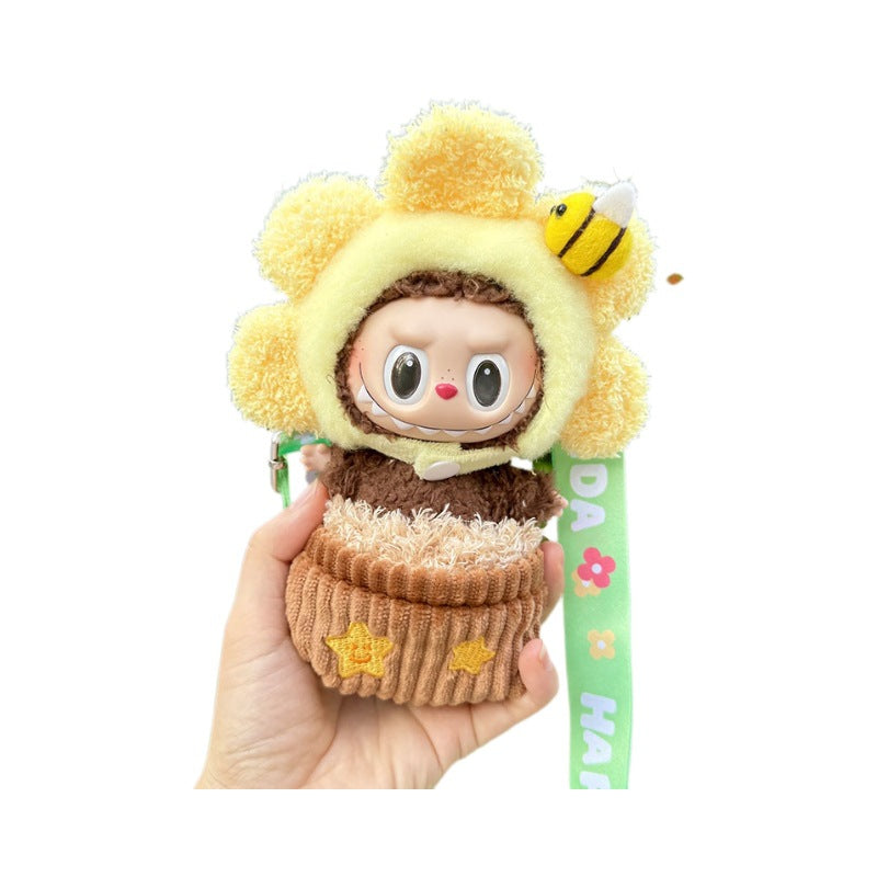 Clothes only] Baby clothes 17cm pendant blind box Labubu clothes Labubu doll for sun flower baby clothes bag