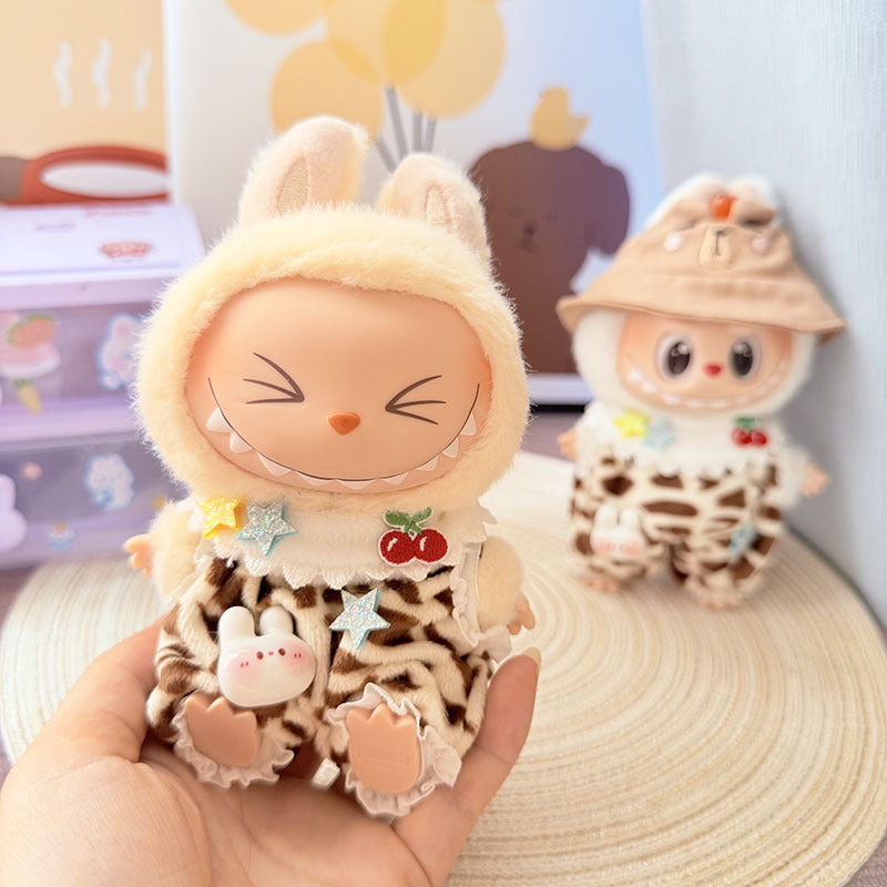 [Clothes only] One, two and three generations of keychains Labubu clothes pendant Labubu baby clothes denim cute dog overalls cute
